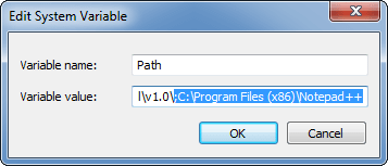 Figure 3.32 - Windows 7 modified path variable