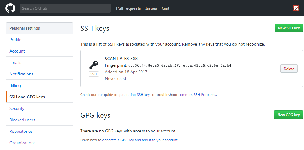 Figure 4.26 - The completed SSH key entry