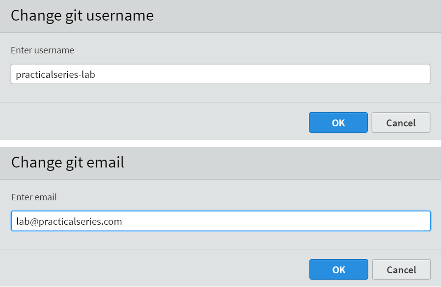 Figure 6.26 - Enter username and email for the repository