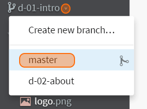 Figure 6.63 - Switch to master branch