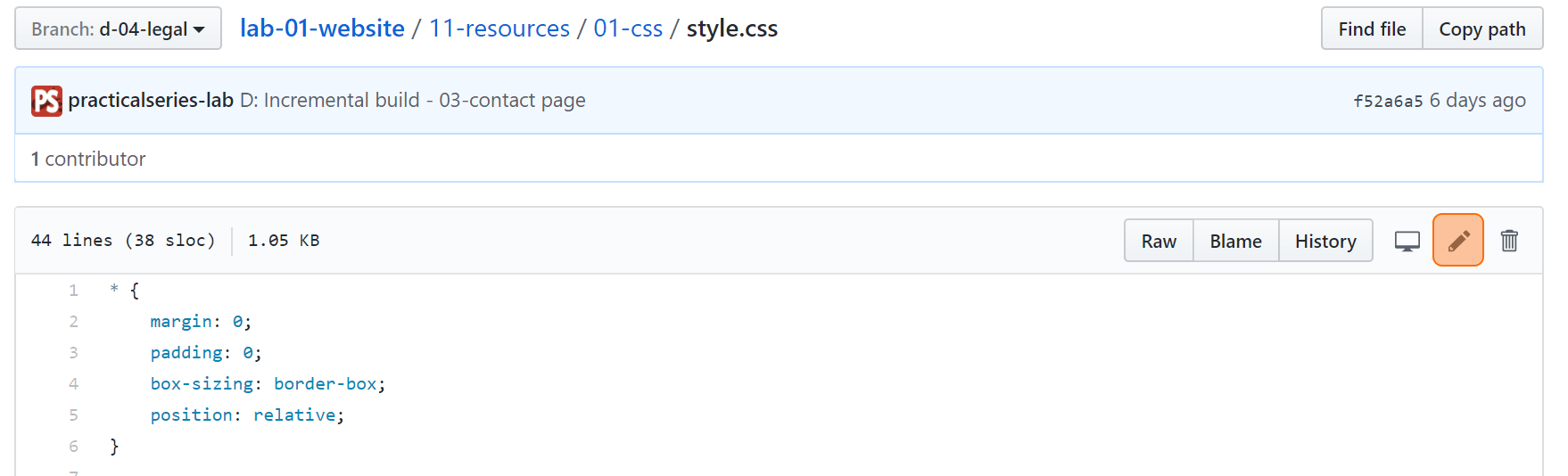 Figure 9.66 - GitHub—style.css preview